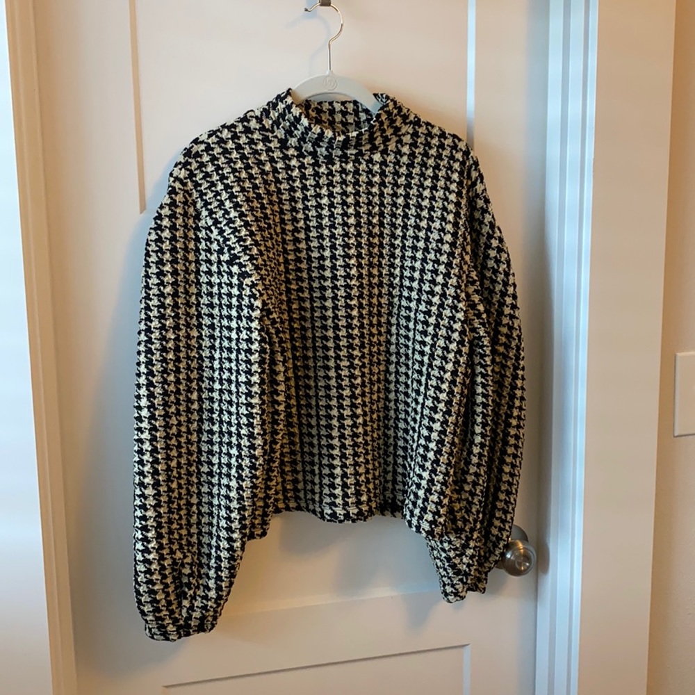 Zara herringbone blouse S